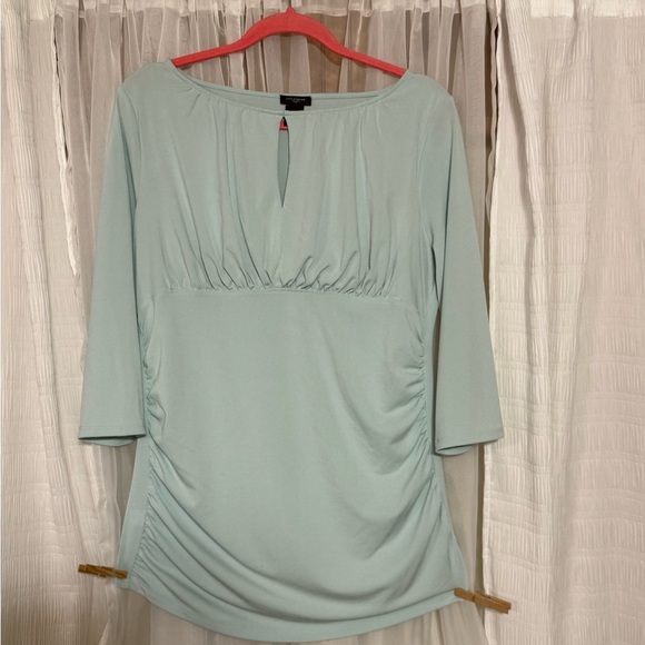 Ann Taylor Green Ruched Blouse - Picture 3 of 5